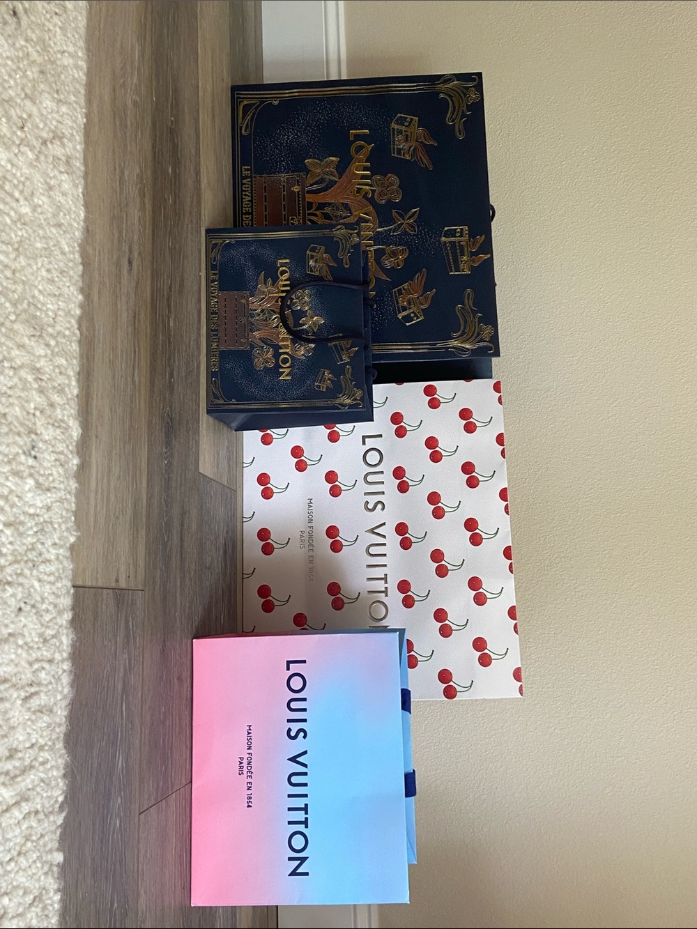 *Unique* Set of 4 Louis Vuitton gift bags